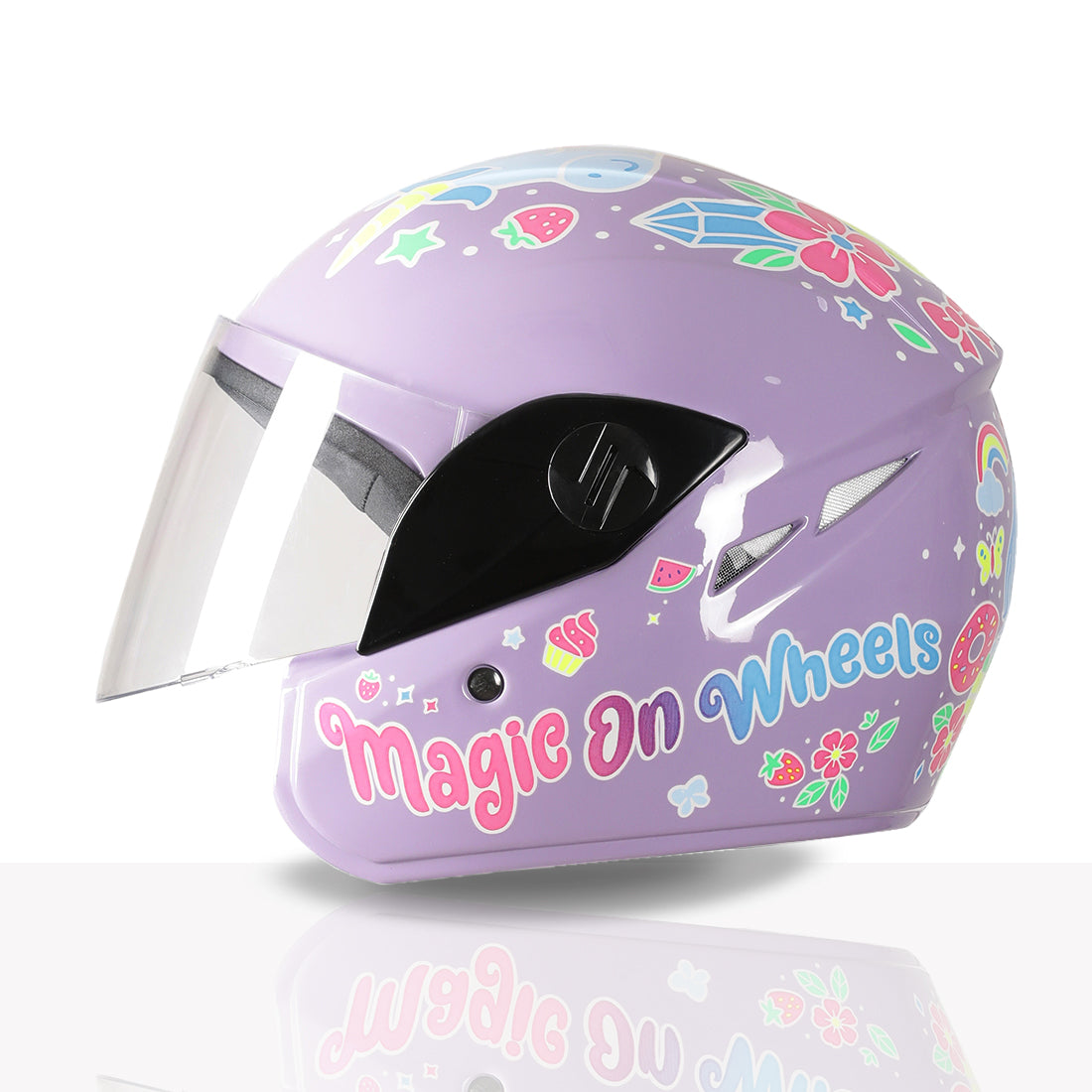 TVS Moto Jr. Kids Helmet |Fun Glow in the Dark Graphics | Lightweight ISI Certified ABS Shell| Removable Cheek Pads | Ideal Kids Bike Helmet for Cycle Scooter Daily Ride Comfort & Protection